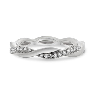 Anillo de pavé retorcido de diamantes de 0,11 quilates de oro blanco, amarillo o rosa de 14 quilates 