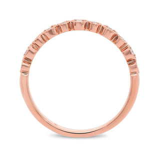 14K White, Yellow or Rose Gold 0.09cttw Diamond Milgrain Band