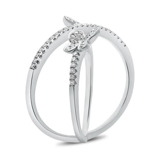 Anillo de mariposa de diamantes de 0,20 quilates en oro blanco, amarillo o rosa de 14 quilates 