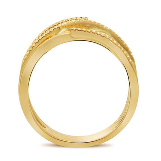 Banda superpuesta de diamantes de 0,11 quilates en oro blanco, amarillo o rosa de 14 quilates 