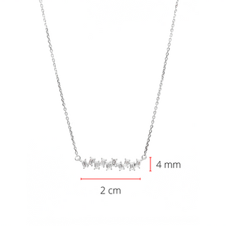 Colgante de diamantes baguette de 0,21 quilates en oro blanco de 14 quilates, 15" de largo