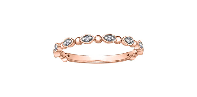 10K Rose Gold 0.06cttw Diamond Ring, size 7