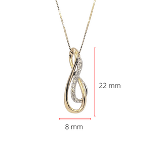 Colgante de diamantes de 0,075 quilates en oro amarillo de 10 quilates, 18"