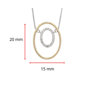 Colgante de diamantes de 0,12 quilates en oro amarillo de 10 quilates, 18"