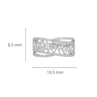 Anillo de oro blanco de 14 quilates con diamantes de 0,62 quilates, talla 6