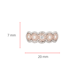 14K White & Rose Gold 0.66cttw Diamond Halo Ring, size 6