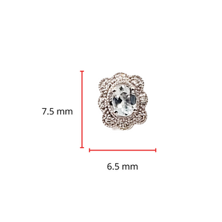 Pendientes con halo de diamantes de 0,30 quilates y aguamarina de 0,30 quilates en oro blanco de 10 quilates