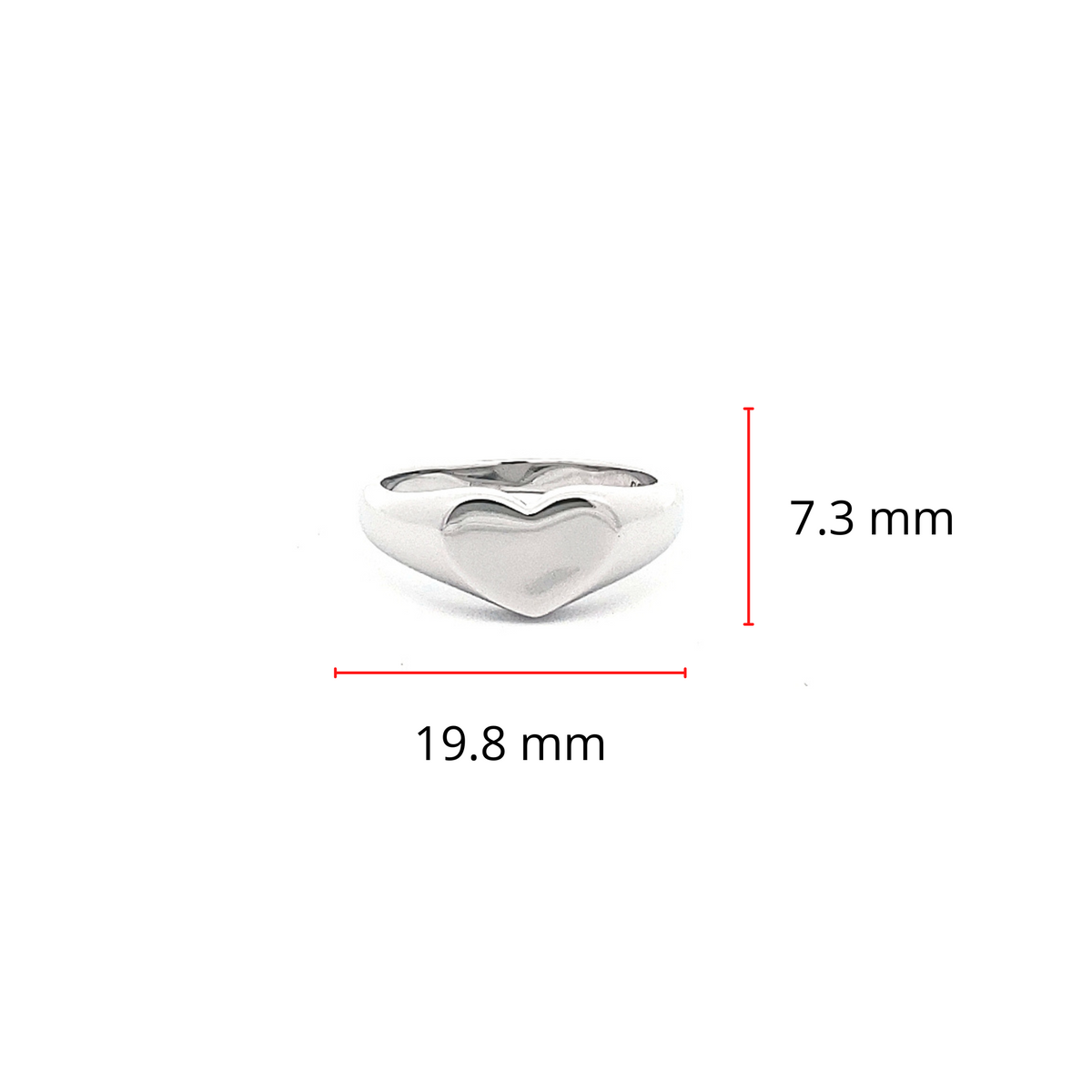 Silver 925 High Polish Heart Shaped Engravable Ring