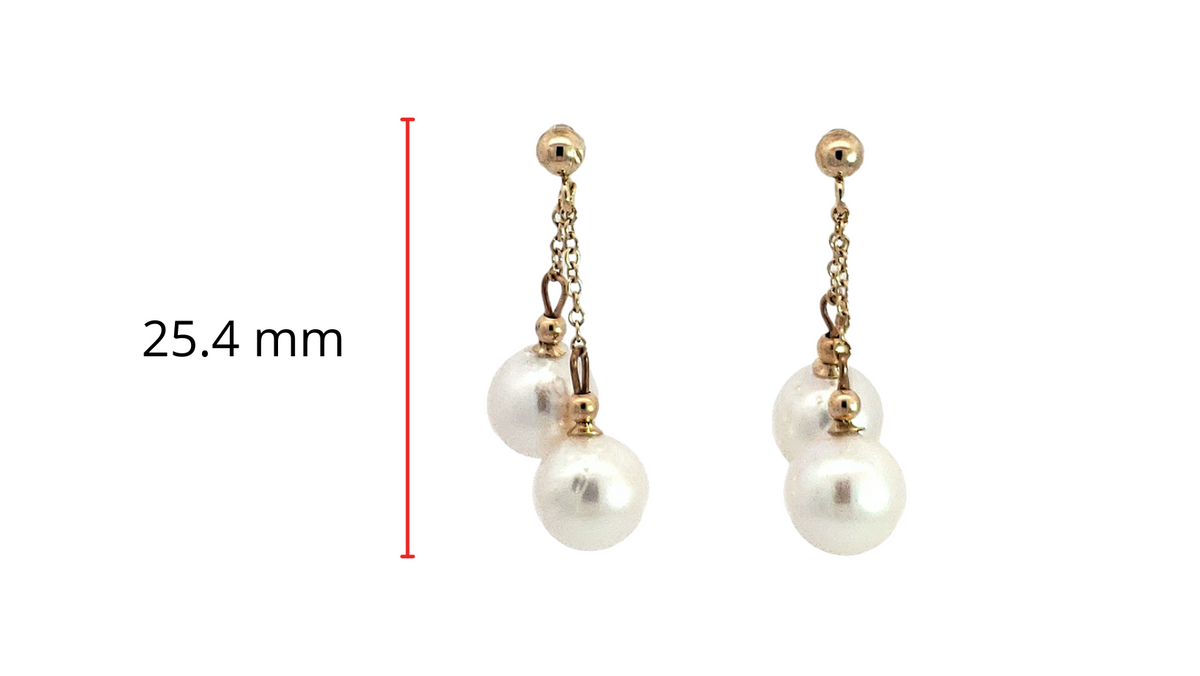 14K Yellow Gold 7-7.5mm Cultured Pearl Earring