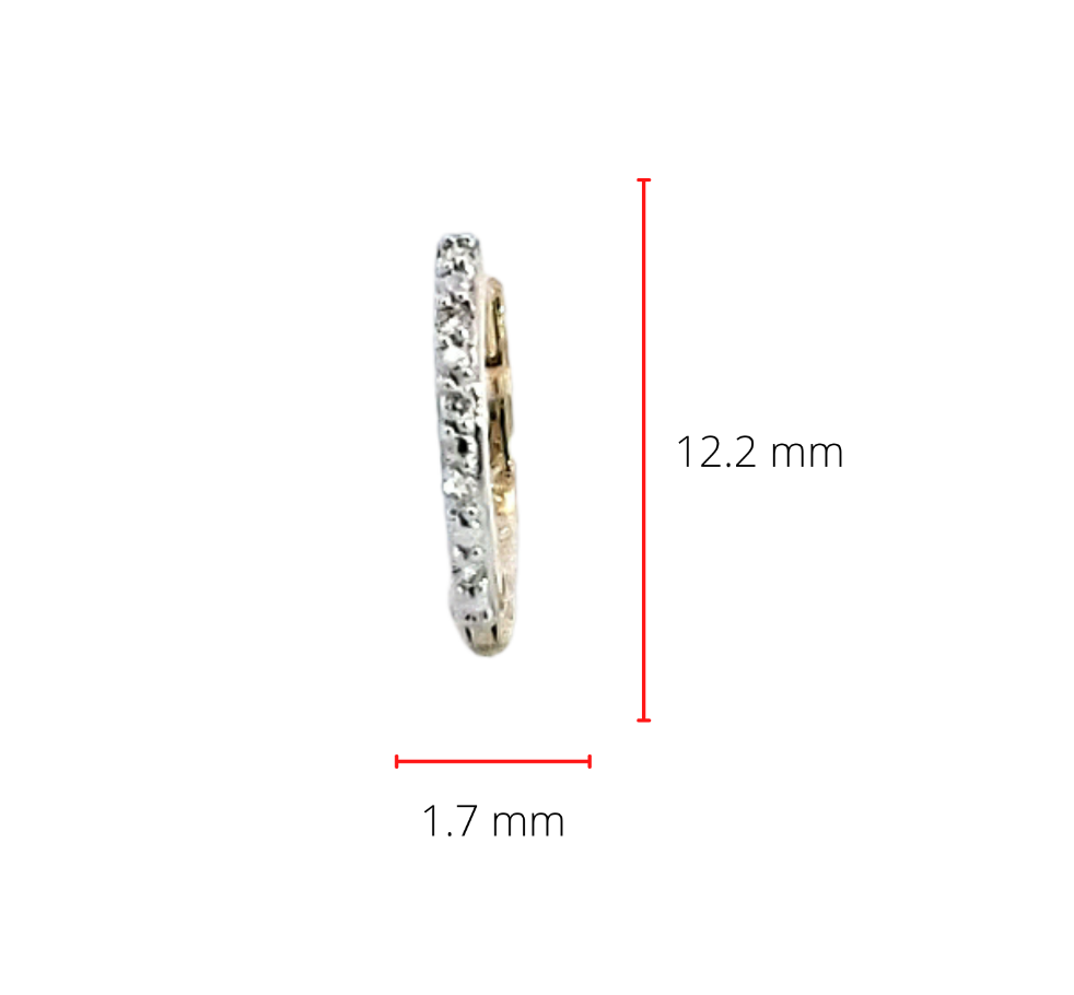10K Yellow Gold 0.05cttw Diamond Hoop / Huggie Earrings