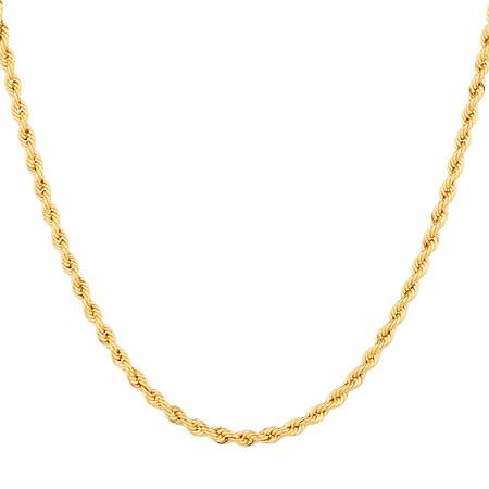 10K Yellow Gold 2.1mm Rope Chain with Spring Clasp - 26 Inches