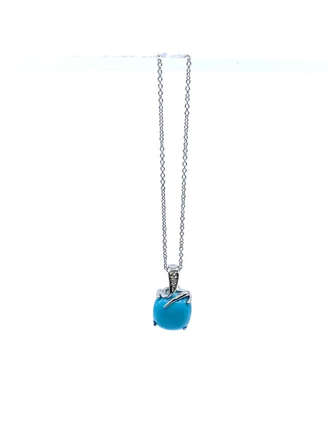 Turquoise &amp; Diamond Pendant