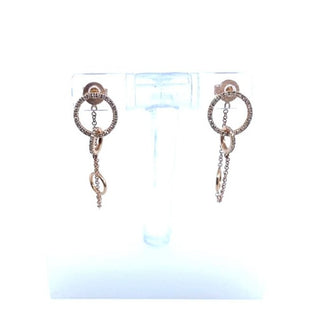 Pendientes de diamantes de oro rosa