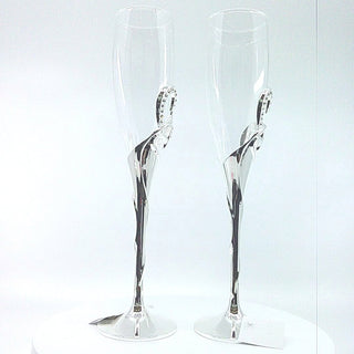 Copas de champán de doble corazón