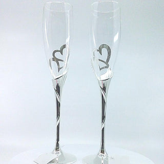 Copas de champán de doble corazón