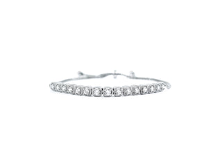 Sterling Silver & Cubic Zirconia  Adjustable Bracelet