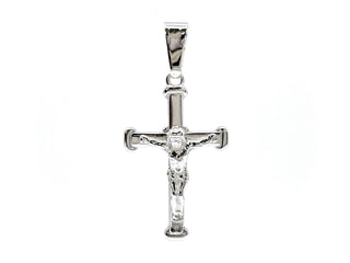 925 Sterling Silver 33mm x 20mm Hollow Crucifix Cross Charm - Large