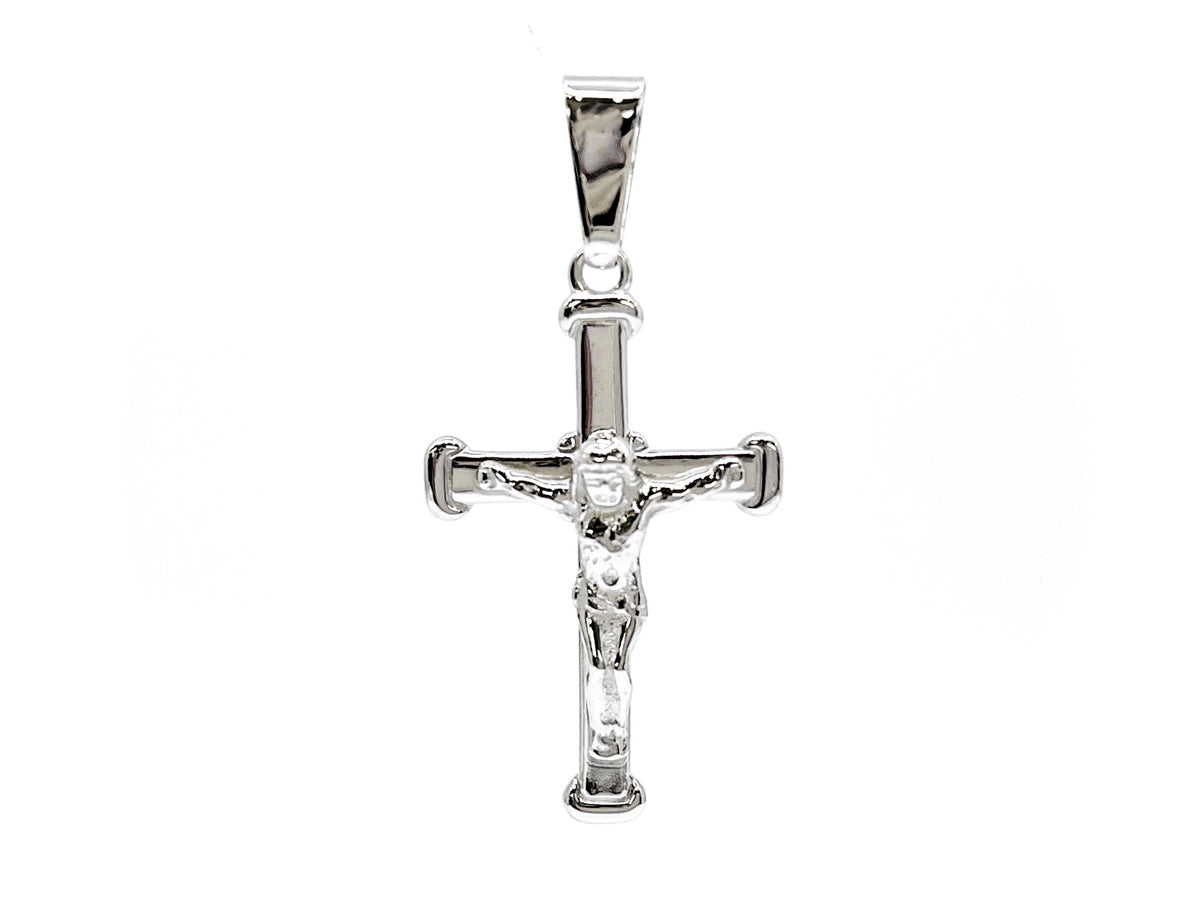 925 Sterling Silver 33mm x 20mm Hollow Crucifix Cross Charm - Large