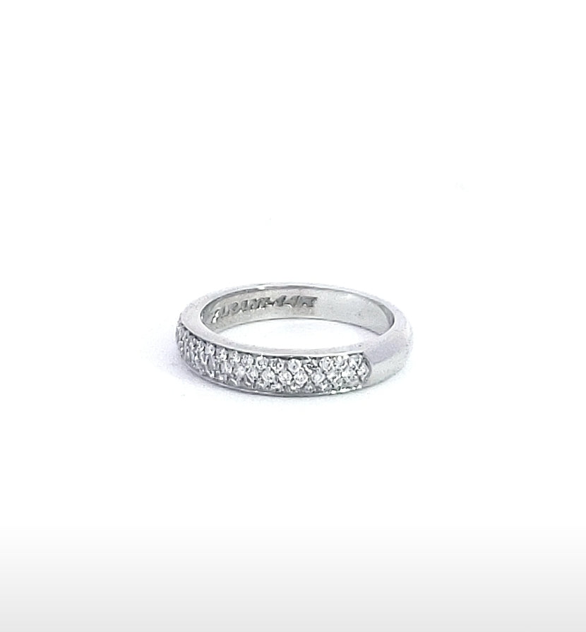 14K White Gold 0.52cttw Diamond Pave Set Ring, Size 6.5