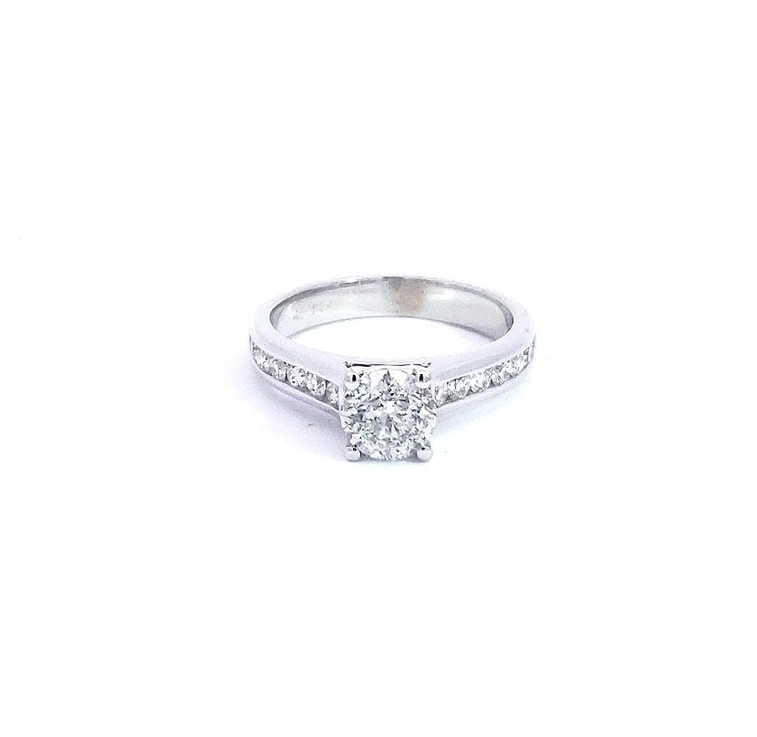 14K White Gold 1.41cttw Diamond Engagement Ring, Size 6.5