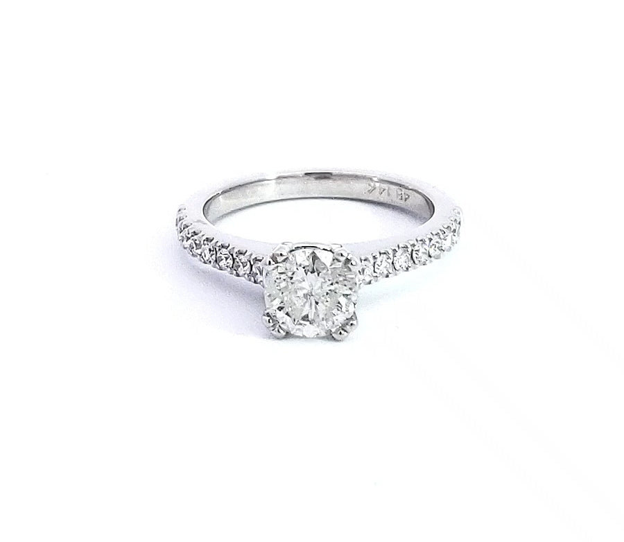 14K White Gold 1.52cttw Diamond Engagement Ring, Size 6.5