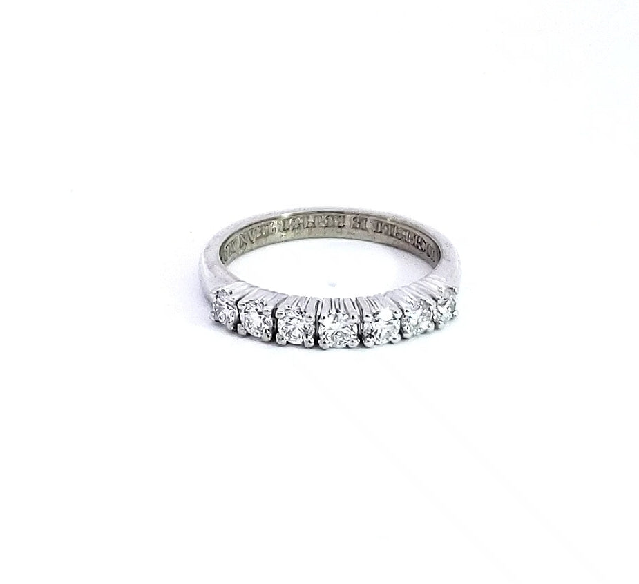 Anillo de oro blanco de 14 quilates con diamantes de 0,50 quilates, talla 6,5