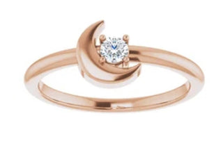 Anillo celeste de diamante natural amarillo de 14 quilates de 1/10 quilates