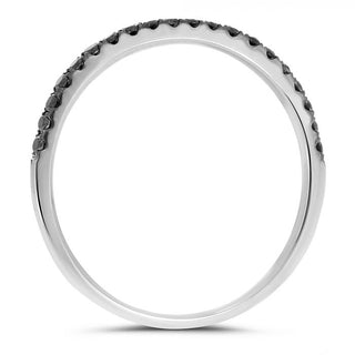Banda de pavé de diamantes negros de 0,17 quilates en oro blanco, amarillo o rosa de 14 quilates