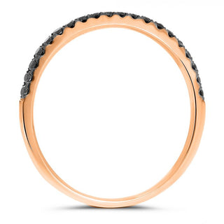 Banda de pavé de diamantes negros de 0,17 quilates en oro blanco, amarillo o rosa de 14 quilates