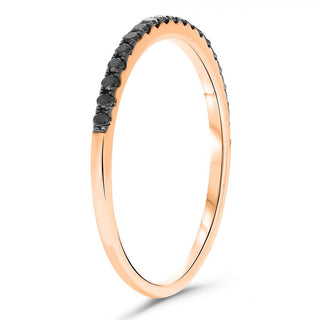 Banda de pavé de diamantes negros de 0,17 quilates en oro blanco, amarillo o rosa de 14 quilates