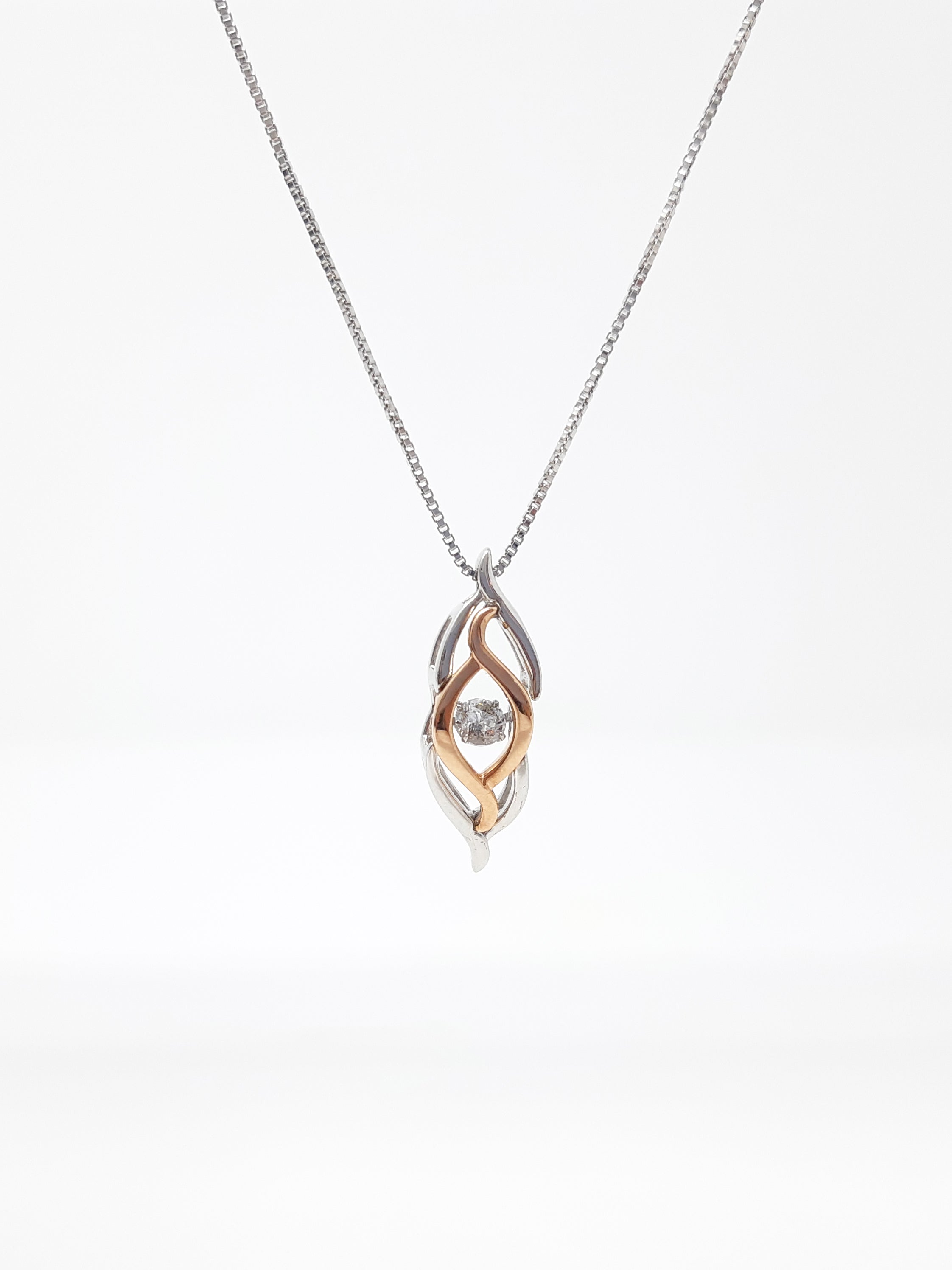 Silver and Rose Gold Canadian Diamond Pendant