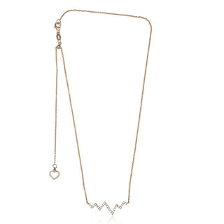 14K White Gold Diamond "Heartbeat" Necklace, 18"