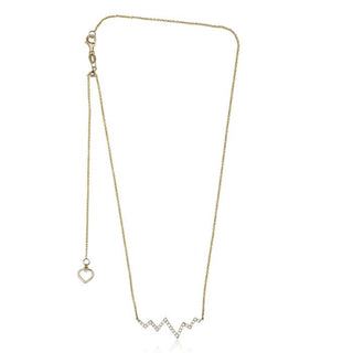 14K White Gold Diamond "Heartbeat" Necklace, 18"