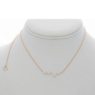 14K White Gold Diamond "Heartbeat" Necklace, 18"