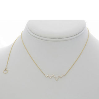 14K White Gold Diamond "Heartbeat" Necklace, 18"