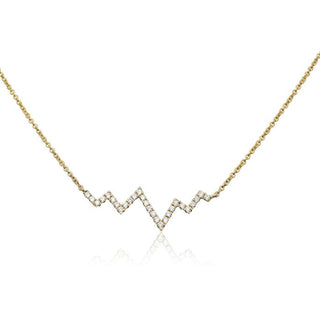 14K White Gold Diamond "Heartbeat" Necklace, 18"