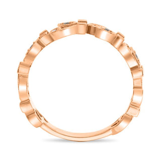Banda de desplazamiento de hiedra con diamantes de 0,16 quilates en oro blanco, amarillo o rosa de 14 quilates 