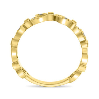 Banda de desplazamiento de hiedra con diamantes de 0,16 quilates en oro blanco, amarillo o rosa de 14 quilates 