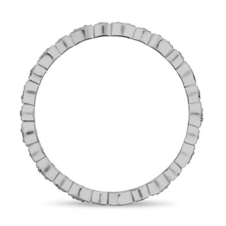 14K White, Yellow or Rose Gold 0.07cttw Diamond Marquise & Dot Eternity Band