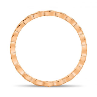 Anillo de eternidad milgrain de diamantes de 0,06 quilates de oro blanco, amarillo o rosa de 14 quilates