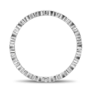 Anillo de eternidad milgrain geométrico de diamantes de 0,06 quilates de oro blanco, amarillo o rosa de 14 quilates