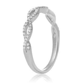 Banda infinita de diamantes de 0,18 quilates en oro blanco, amarillo o rosa de 14 quilates 