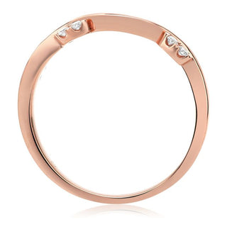 Banda ondulada de diamantes de 0,09 quilates en oro blanco, amarillo o rosa de 14 quilates 