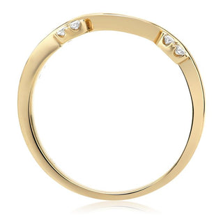 Banda ondulada de diamantes de 0,09 quilates en oro blanco, amarillo o rosa de 14 quilates 