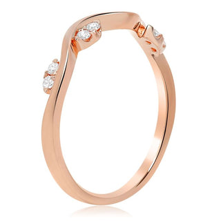 Banda ondulada de diamantes de 0,09 quilates en oro blanco, amarillo o rosa de 14 quilates 