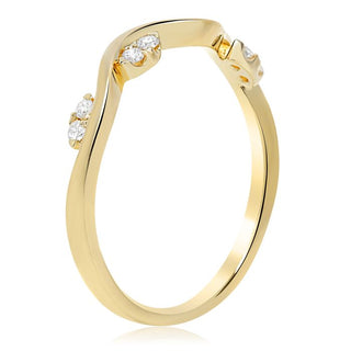 Banda ondulada de diamantes de 0,09 quilates en oro blanco, amarillo o rosa de 14 quilates 