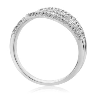 14K White, Yellow or Rose Gold 0.16cttw Diamond Staggered Ring