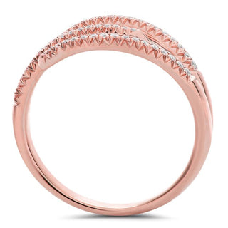 14K White, Yellow or Rose Gold 0.16cttw Diamond Staggered Ring
