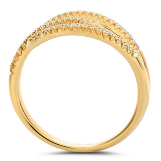 14K White, Yellow or Rose Gold 0.16cttw Diamond Staggered Ring