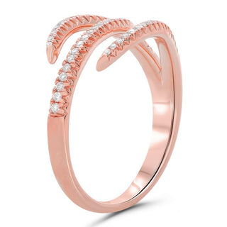 14K White, Yellow or Rose Gold 0.16cttw Diamond Staggered Ring